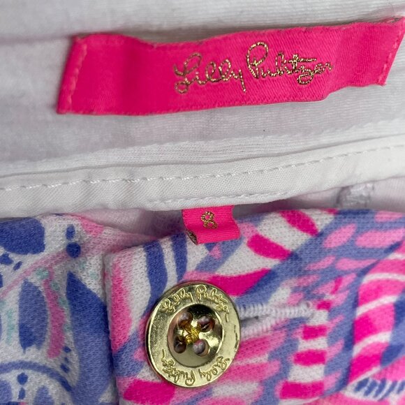 Lilly Pulitzer Buttercup Knit Shorts Stretch Raz Berry Sea You Soon Medium 8 - Picture 5 of 8